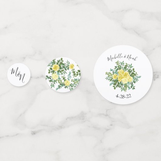 Lichtgele roze  lenteverbinding confetti (Voorkanten)