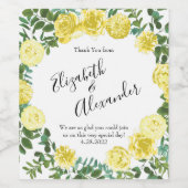 Lichtgele roze  lenteverbinding wijn etiket (Enkel label)