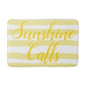 Lichtgele witte strepen badmat (Voorkant)