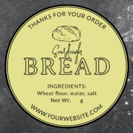 Lichtgele zuurdesembrood Dank u Sticker