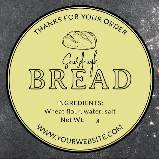 Lichtgele zuurdesembrood Dank u Sticker