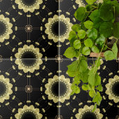 Lichtgevend Goud Zwart Arabesk Geometrische Mandal Tegeltje