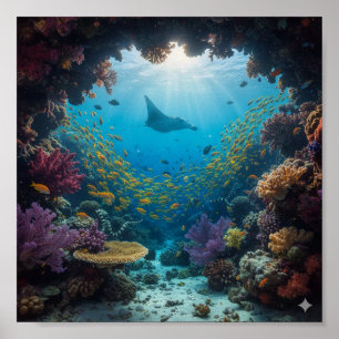 Lichtgevend koraalrif - Glowing Underwater World Poster