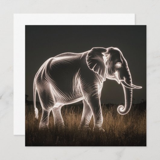 lichtgevend olifantensilhouet (Voorkant / Achterkant)