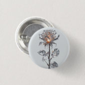 lichtgevend Roos van metaalzilver Ronde Button 3,2 Cm (Voorkant /achterkant)