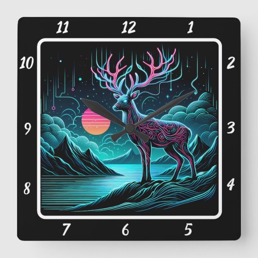 lichtgevend schemerhert vierkante klok (Voorkant)