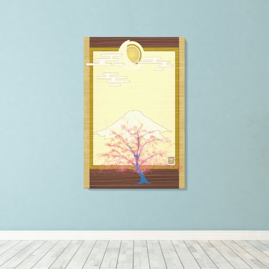 Lichtgevende Bomen Canvas Afdruk (Insitu (Houten vloer))