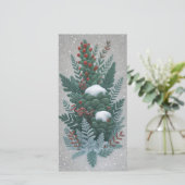 Lichtgevende botanische aankondigingskaart | vakan aankondiging (Staand voorkant)