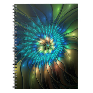 Lichtgevende Fantasie Bloem, Kleurrijke Abstracte Notitieboek