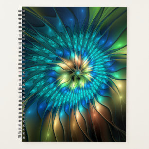 Lichtgevende Fantasie Bloem, Kleurrijke Abstracte Planner