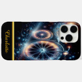 Lichtgevende fiets is afgebeeld tegen een donkere Case-Mate iPhone case (Achterkant (horizontaal))