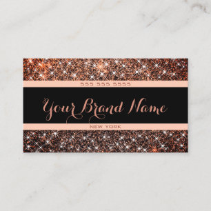 Lichtgevende Glitter Dark Roos Gold Visitekaartje