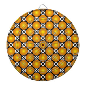 Lichtgevende gouden stippen zwart-wit rasterpatroo dartbord