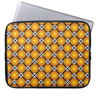 Lichtgevende gouden stippen zwart wit rasterpatroo laptop sleeve
