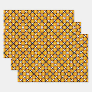 Lichtgevende gouden stippen zwart-wit roosterpatro inpakpapier vel