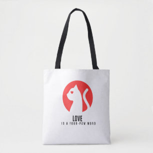Lichtgevende Liefde Kat Silhouet Draagtas
