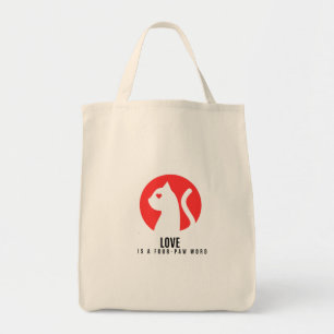 Lichtgevende Liefde Kat Silhouet Tote Bag