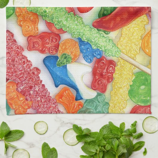 lichtgevende lollies theedoek (Gevouwen)