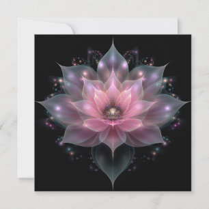 Lichtgevende Lotusbloem - Licht Roze Zwarte Bloeme Kaart