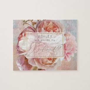 LICHTGEVENDE ROOS Elegante Moderne Bloemen Bruidsm Legpuzzel