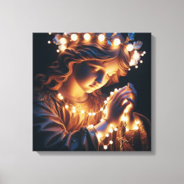 Lichtgevende rozenkrans 5 canvas afdruk