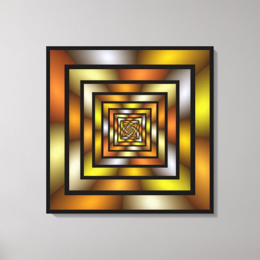 Lichtgevende Tunnel Kleurrijke Trippy Fractal Grap Canvas Afdruk (Voorkant)