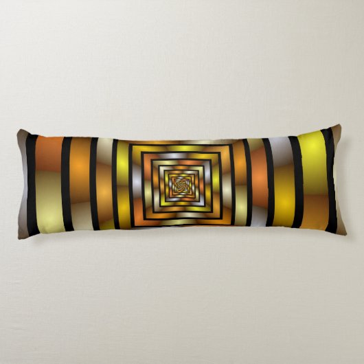 Lichtgevende Tunnel Kleurrijke Trippy Fractal Grap Lichaamskussen (Achterkant)