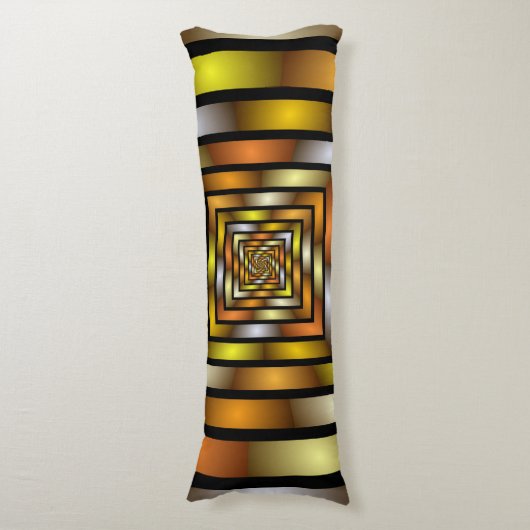 Lichtgevende Tunnel Kleurrijke Trippy Fractal Grap Lichaamskussen (Voorkant Verticaal)