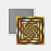 Lichtgevende Tunnel Kleurrijke Trippy Fractal Grap Magneet (Voorkant / Achterkant)