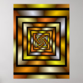 Lichtgevende Tunnel Kleurrijke Trippy Fractal Grap Poster (Voorkant)