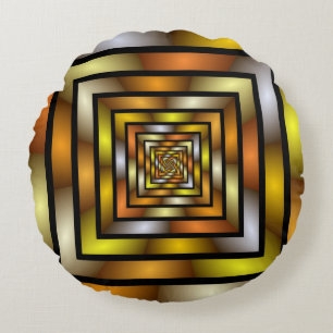 Lichtgevende Tunnel Kleurrijke Trippy Fractal Grap Rond Kussen