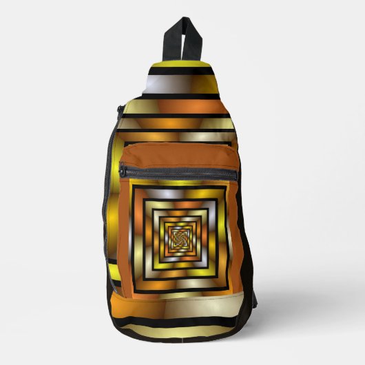 Lichtgevende Tunnel Kleurrijke Trippy Fractal Grap Sling Bag (Voorkant)