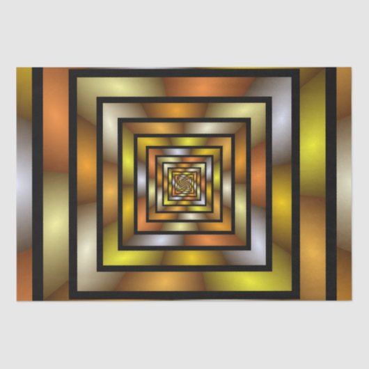 Lichtgevende Tunnel Kleurrijke Trippy Fractal Grap Tissuepapier (Voorkant)