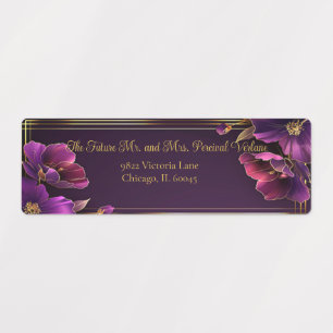 Lichtgevende Viooltjes Paarse Bloemen Retouradres Labels