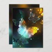 Lichtgevende vlinder en nachtvlinders advieskaart (Voorkant / Achterkant)