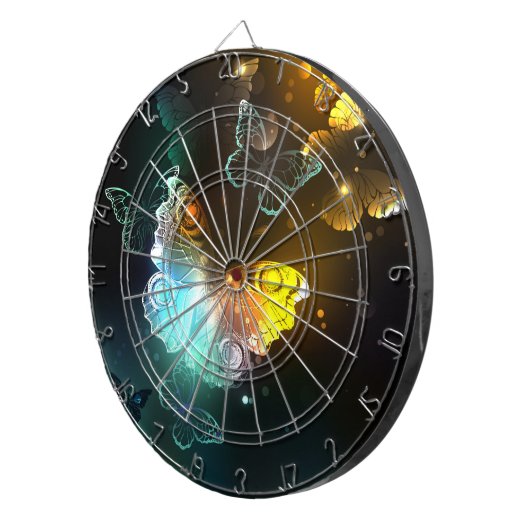 Lichtgevende vlinder en nachtvlinders dartbord (Voorkant Rechts)