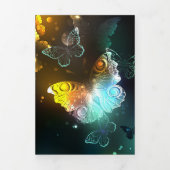 Lichtgevende vlinder en nachtvlinders drieluik uitnodiging (Cover)