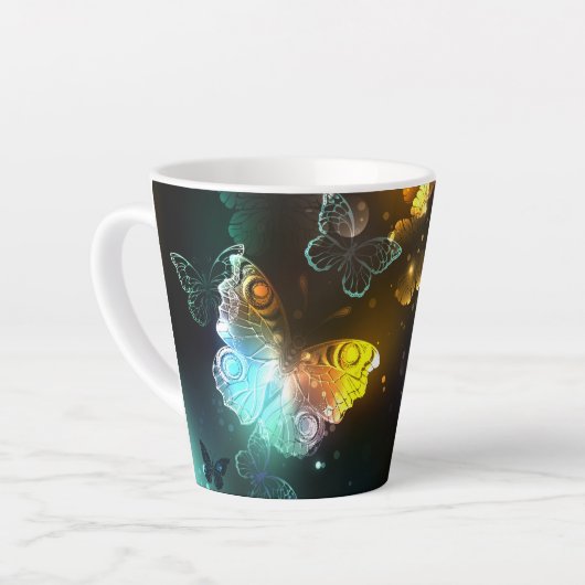 Lichtgevende vlinder en nachtvlinders latte mok (Linkerhoek)