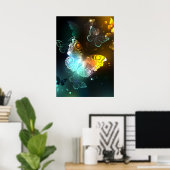 Lichtgevende vlinder en nachtvlinders poster (Thuiskantoor)