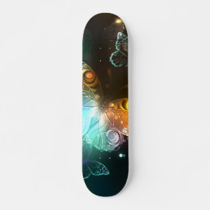 Lichtgevende vlinder en nachtvlinders skateboard