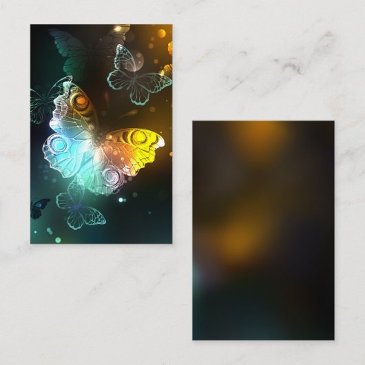 Lichtgevende vlinder en nachtvlinders visitekaartje (Voorkant / Achterkant)