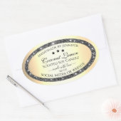 Lichtgevende Zilveren Glitter Goud Effect Product  Ovale Sticker (Envelop)