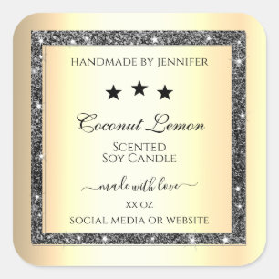 Lichtgevende Zilveren Glitter Goud Effect Product Vierkante Sticker