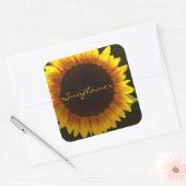 Lichtgevende Zonnebloem Vierkante Sticker (Envelop)