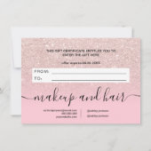 lichtgewicht roos goudglitter roze cadeaubon (Achterkant)