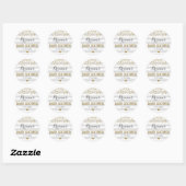 Lichtgrijs en Goud Confetti Neutraal Baby shower Ronde Sticker (Vel)