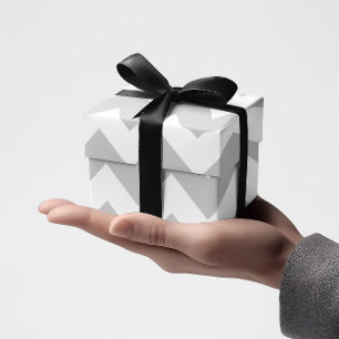 Lichtgrijs en wit Chevron Cadeaupapier