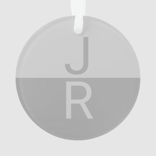 Lichtgrijs & Grijs Modern Initialen Monogram Ornament (achterkant)