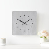 Lichtgrijs kunstleder vierkante klok (Huis)