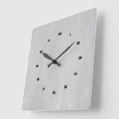 Lichtgrijs kunstleder vierkante klok (Hoek)